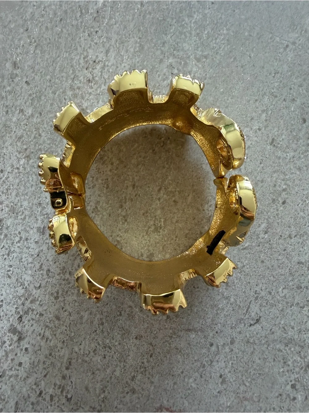 Lilly Pulitzer Gold Elephant Cuff Bracelet with White Enamel Accents